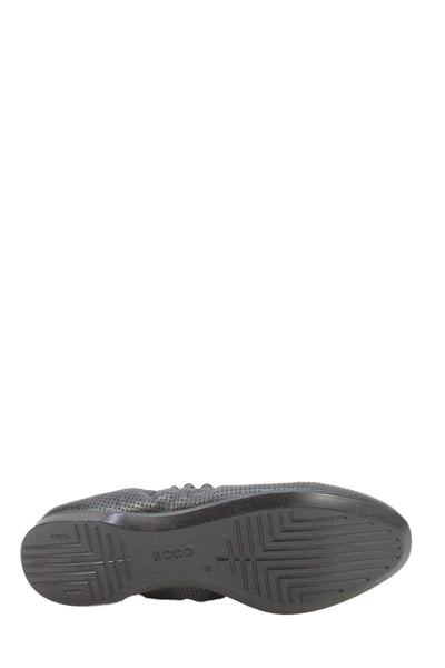 ECCO Womens Perforated Leather Ballet Flats Black Size 38 8