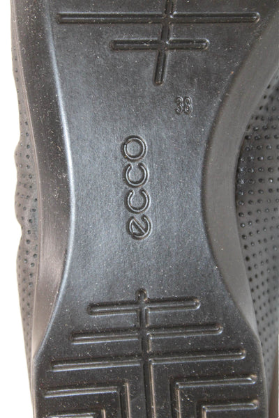 ECCO Womens Perforated Leather Ballet Flats Black Size 38 8