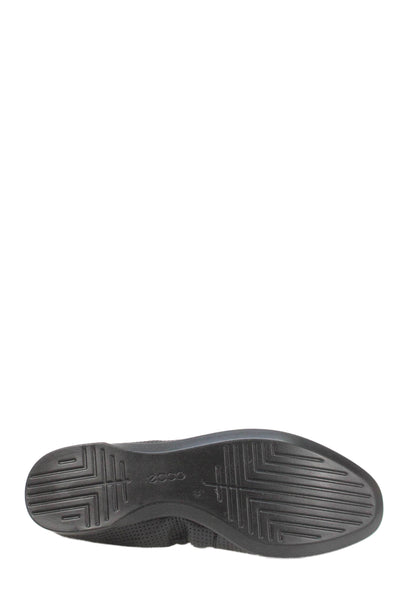 ECCO Womens Perforated Leather Slide On Ballet Flats Black Size 38 8