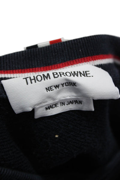 Thom Browne Womens Blue Striped Cotton Crewneck Pullover Size S