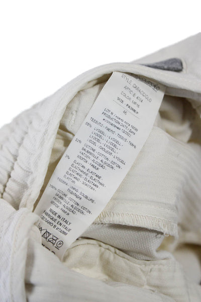 Marco Pescarolo Mens Ivory Chino Pants Drawstring 65% Lyocell Size 46