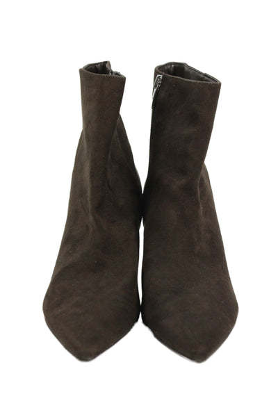 Marc Fisher Womens Suede Pointed Toe Heeled Ankle Boots Brown Size 8