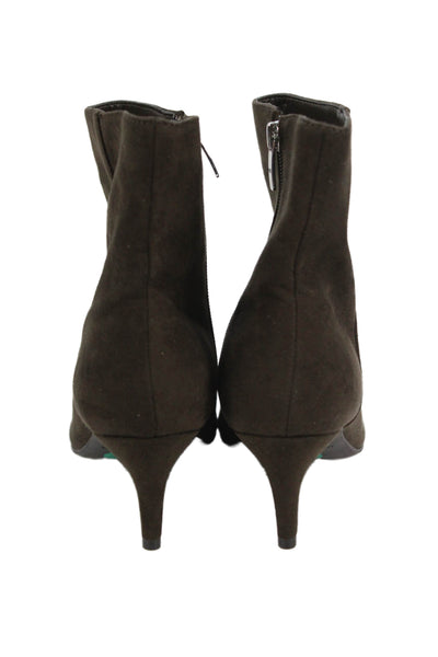 Marc Fisher Womens Suede Pointed Toe Heeled Ankle Boots Brown Size 8
