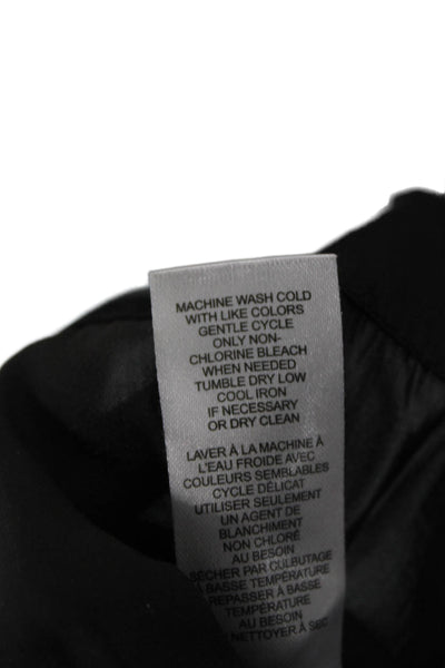 T Tahari Women Blouse Sleeveless High Neck Black Polyester Button Size M
