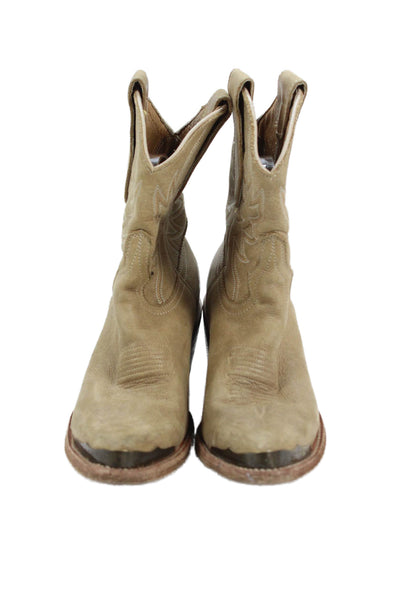 Idyllwind Womens Leather Embroidered Pointed Toe Cowboy Boots Beige Size 6B
