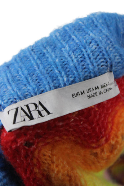 Zara Women Multicolor Geometric Sleeveless Sweater Vest Size M