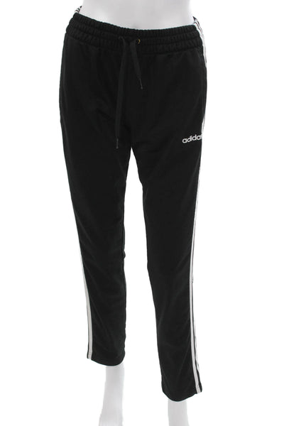 Adidas Womens Track Pants Black Drawstring Recycled Polyester Size S