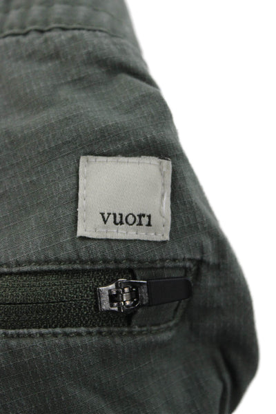 Vuori Mens Jogger Pants Green Cotton Blend Drawstring Solid Size S
