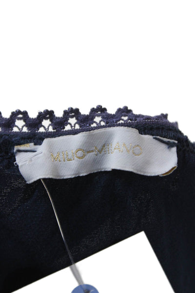 Milio Milano Women Maxi Skirt Blue Viscose Midi Pull On Solid Size M