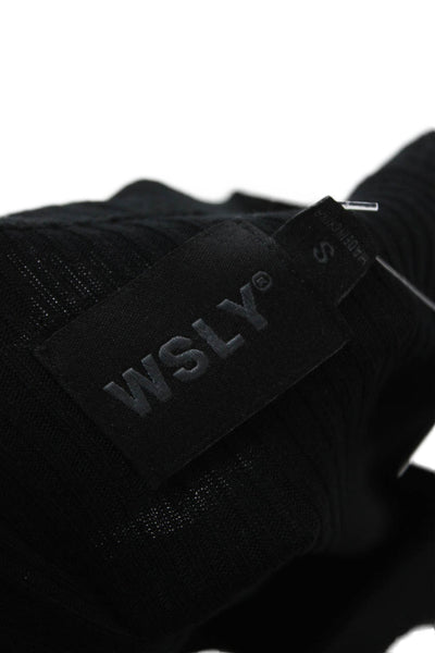 WSLY Women Tank Dress Black Sleeveless Mid Calf Pullover Round Neck Size S