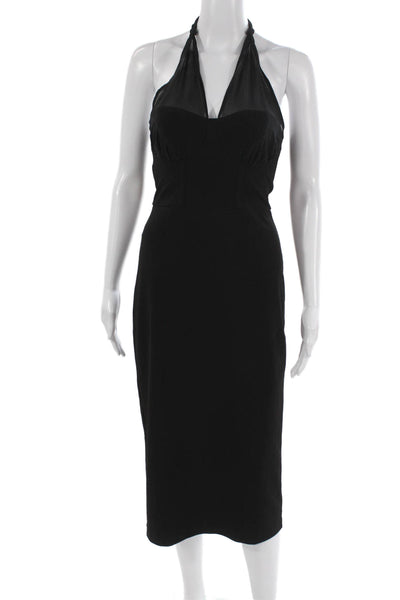 Rachel Rachel Roy Womens Pencil Dress Black Halter Mid-Calf Sleeveless Size XS