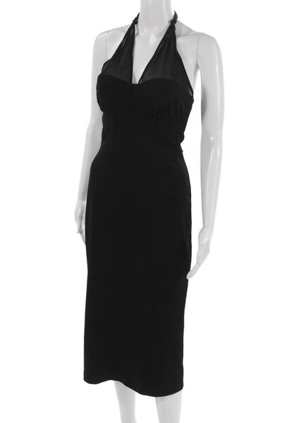 Rachel Rachel Roy Womens Pencil Dress Black Halter Mid-Calf Sleeveless Size XS
