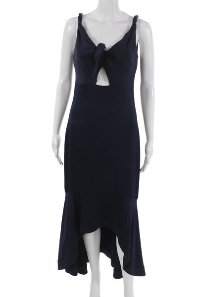 Shoshanna Women Mermaid Long Blue V-Neck Sleeveless Polyester Dress Size 2