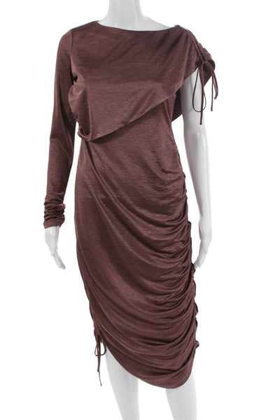 Love Whit by Whitney Port Womens Bodycon One-Shoulder Brown Dress Size S