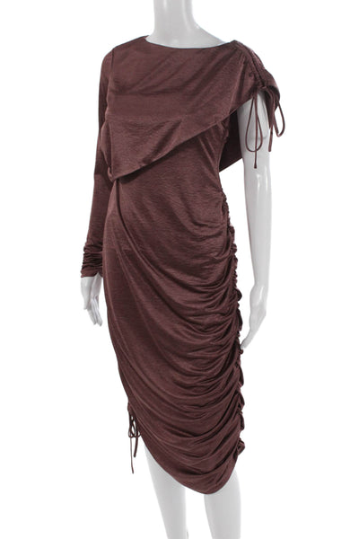 Love Whit by Whitney Port Womens Bodycon One-Shoulder Brown Dress Size S