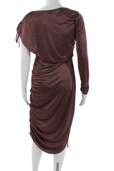 Love Whit by Whitney Port Womens Bodycon One-Shoulder Brown Dress Size S