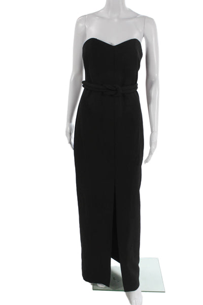 Jewel Badgley Mischka Womens Black Sweetheart Maxi Dress Sleeveless Size 6