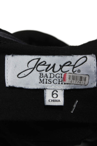 Jewel Badgley Mischka Womens Black Sweetheart Maxi Dress Sleeveless Size 6
