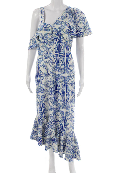 Viva Aviva Womens Slip Dress Blue V-Neck Geometric Size 2