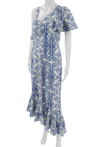 Viva Aviva Womens Slip Dress Blue V-Neck Geometric Size 2