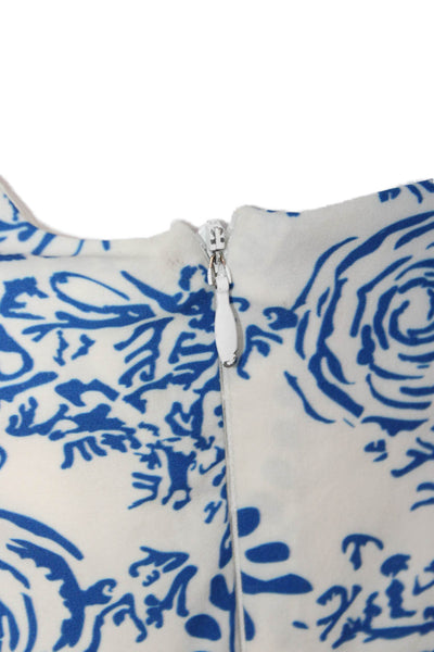 Viva Aviva Womens Slip Dress White Floral One Shoulder Mid-Calf Polyester Size 8