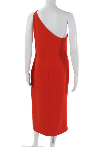 Manning Cartell Womens Red One Shoulder Sheath Dress Sleeveless Zip Size 8