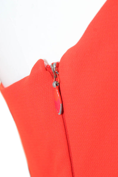 Manning Cartell Womens Red One Shoulder Sheath Dress Sleeveless Zip Size 8