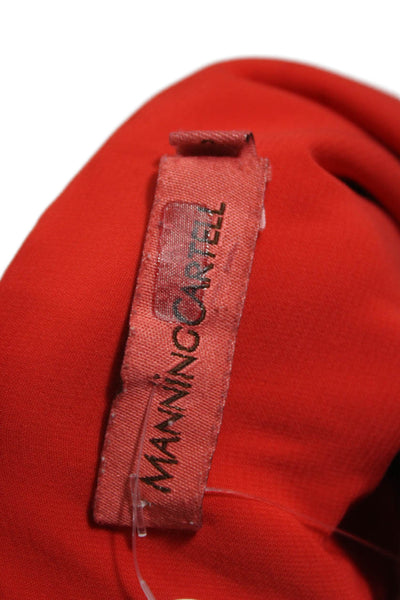 Manning Cartell Womens Red One Shoulder Sheath Dress Sleeveless Zip Size 8