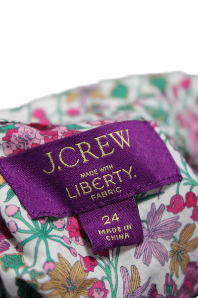 J Crew Women Floral Collar Button Up Cotton Long Sleeve Multicolor Plus Size 24