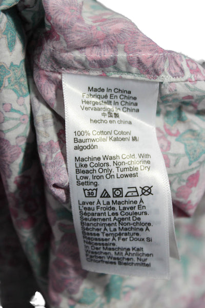 J Crew Women Floral Collar Button Up Cotton Long Sleeve Multicolor Plus Size 24