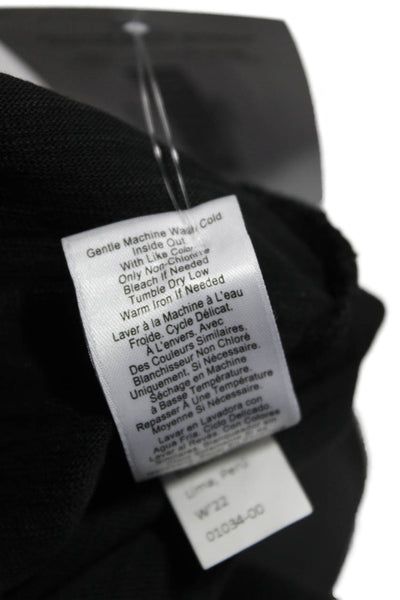 Nation LTD Women Shirt Dress Black Cotton Long-Sleeve Button Knee-Length Size L