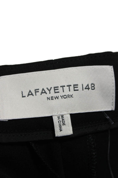 Lafayette 148 New York Women Dress Pants Black Acetate Zip Size 16