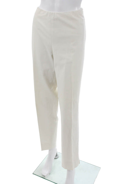Lafayette 148 New York Womens Ankle Pants White Cotton Zip Size 16
