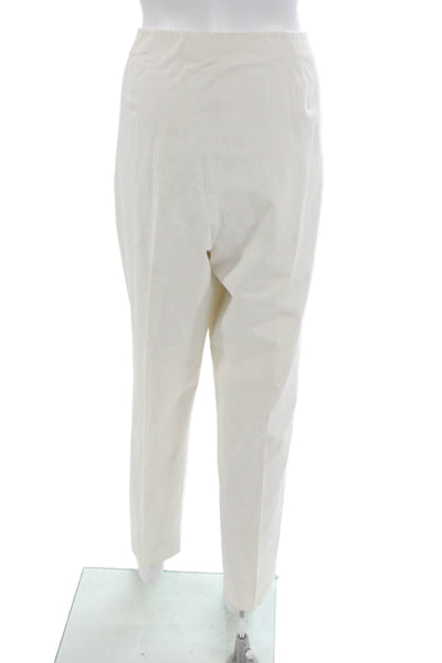Lafayette 148 New York Womens Ankle Pants White Cotton Zip Size 16