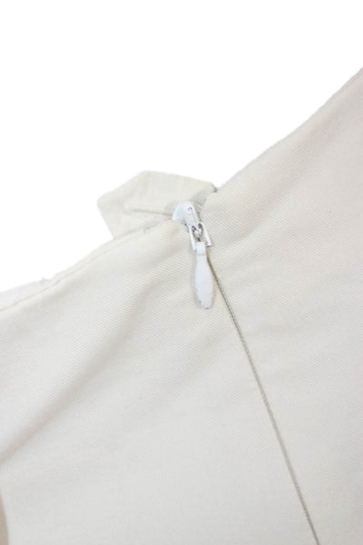 Lafayette 148 New York Womens Ankle Pants White Cotton Zip Size 16