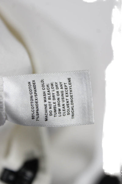 Lafayette 148 New York Womens Ankle Pants White Cotton Zip Size 16