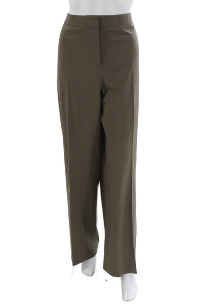 Lafayette 148 New York Womens Dress Pants Brown Virgin Wool Size 14