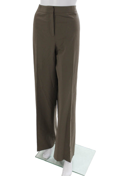 Lafayette 148 New York Womens Dress Pants Brown Virgin Wool Size 14