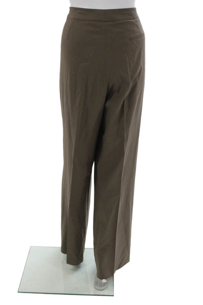 Lafayette 148 New York Womens Dress Pants Brown Virgin Wool Size 14