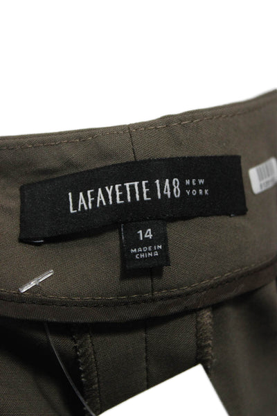 Lafayette 148 New York Womens Dress Pants Brown Virgin Wool Size 14
