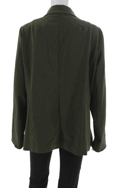 M.M. Lafleur Womens Blazer Green Long Sleeve Button Polyester Size 16