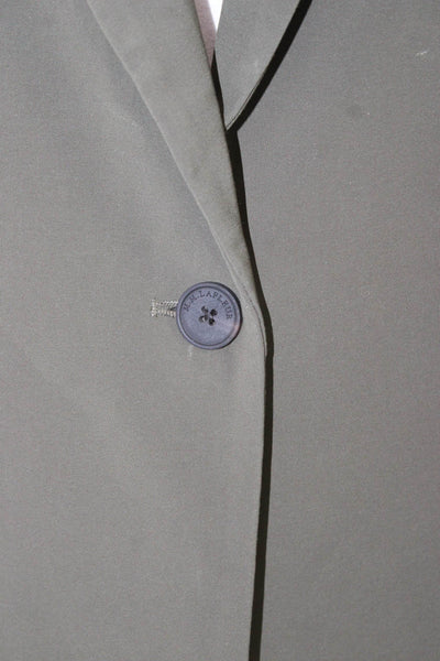 M.M. Lafleur Womens Blazer Green Long Sleeve Button Polyester Size 16