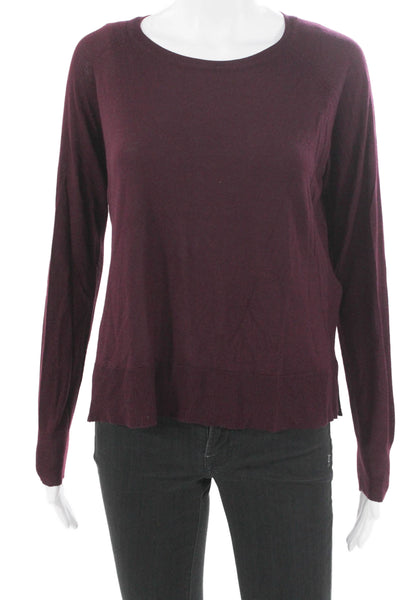 Zara Womens Pullover Viscose Round Neck Long Sleeve Purple Size S