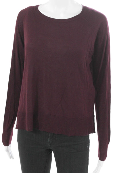 Zara Womens Pullover Viscose Round Neck Long Sleeve Purple Size S