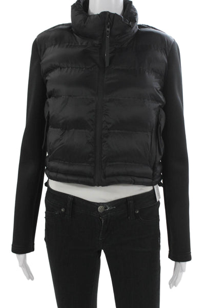 Zara Women Puffer Jacket Black Long Sleeve Zip Polyamide Size S
