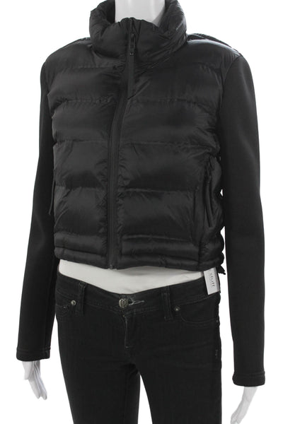 Zara Women Puffer Jacket Black Long Sleeve Zip Polyamide Size S