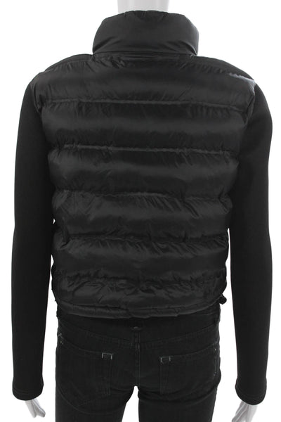 Zara Women Puffer Jacket Black Long Sleeve Zip Polyamide Size S