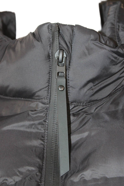 Zara Women Puffer Jacket Black Long Sleeve Zip Polyamide Size S