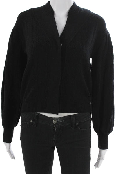 Ba&Sh Womens V-Neck Long Sleeve Wool Cardigan Black Size 2