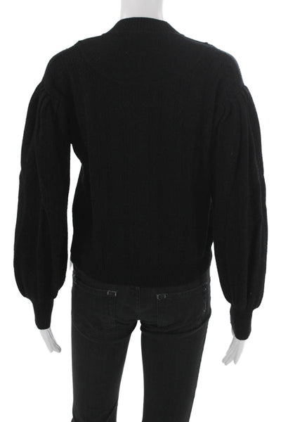 Ba&Sh Womens V-Neck Long Sleeve Wool Cardigan Black Size 2